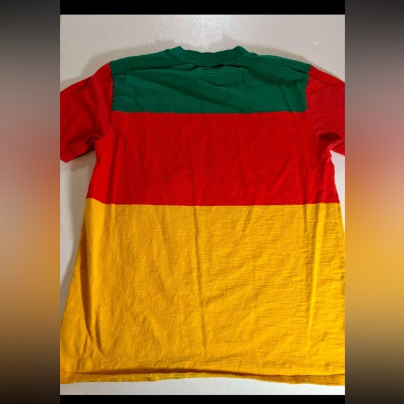 Guess J Balvin Stylish Retro Reggae Striped Embroidered Design T-Shirt XS - Picture 6 of 11